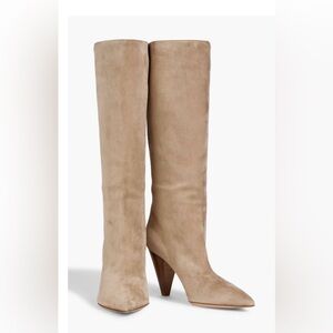 Gianvito Rossi Beige Suede Knee-High Boots
